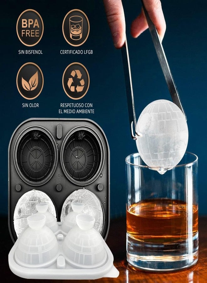 دوفاش مجموعة قوالب مكعبات الثلج المصنوعة من السيليكون، تتضمن قالب كرة ثلجية على شكل كرة وقالب مكعبات ثلج مربع كبير مع غطاء، سهلة الاستخدام، مثالية للويسكي والكوكتيلات، قابلة لإعادة الاستخدام وخالية من مادة BPA. - Image 2